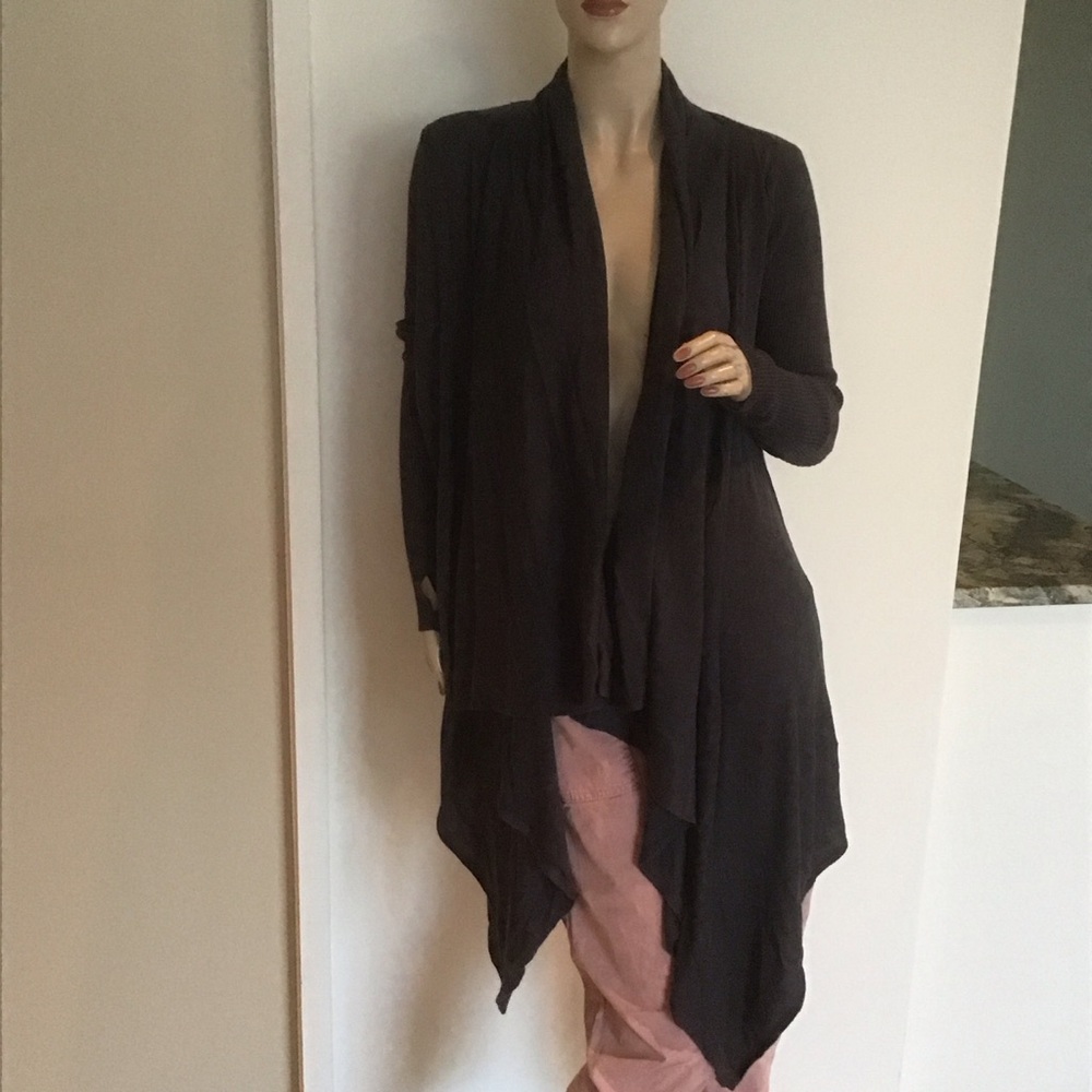 Lululemon Universal‎ Wrap Sweater Tencel Bamboo Cashmere Blend Charcoal Gray 8